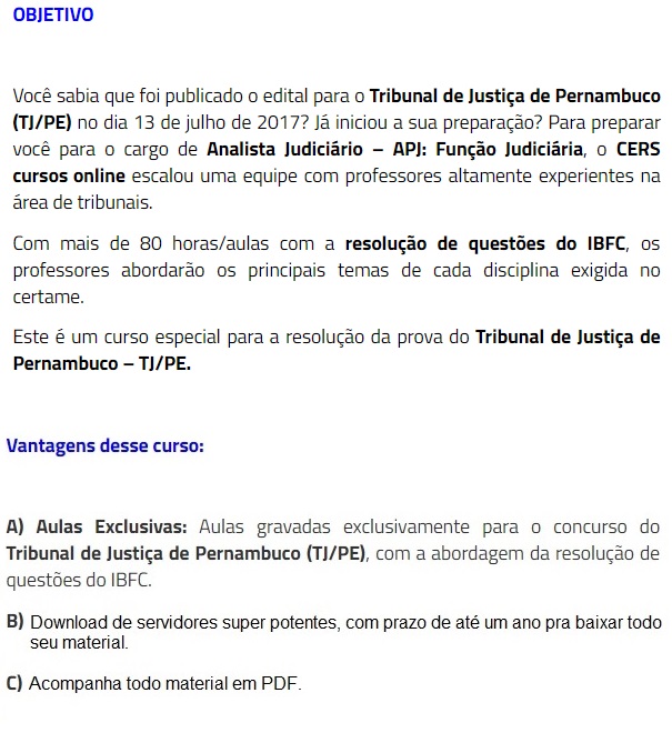 Rateio TJ PE Analista Judiciário - Pós edital - 2017.2 Cers 5
